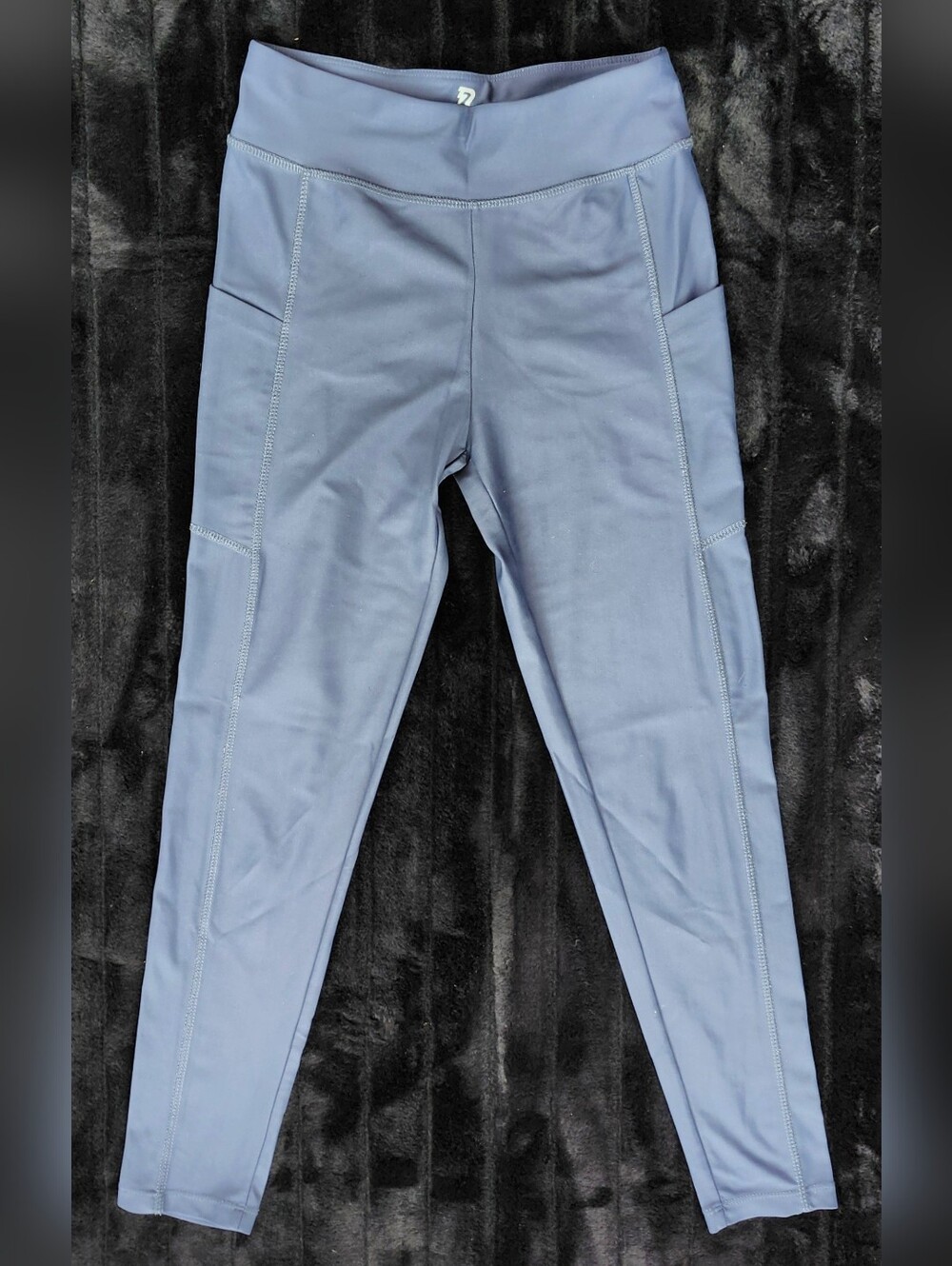 Runway High-Waist Women's Leggings with Side Pockets - Slate Blue